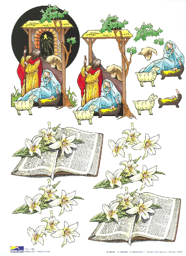 3D KNIPVELLEN S20 KERSTSTAL+BIJBEL M LEL