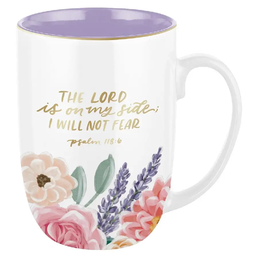 The Lord is on My Side Purple Floral Cer