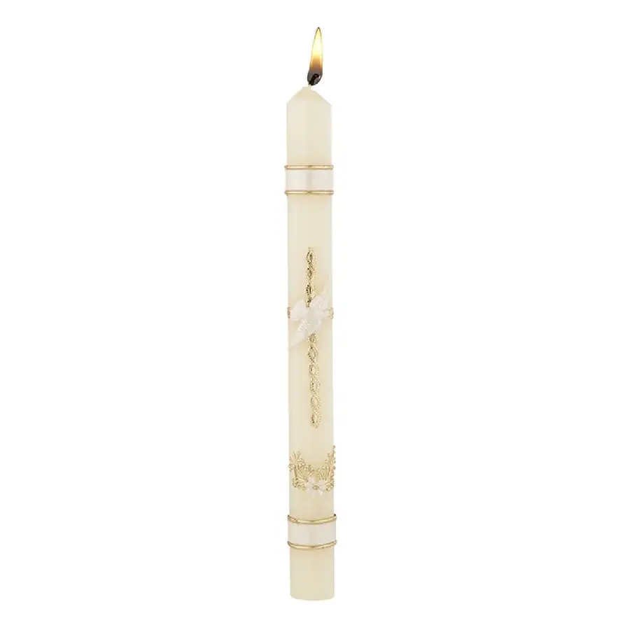 Candle Baptism Braided Cross