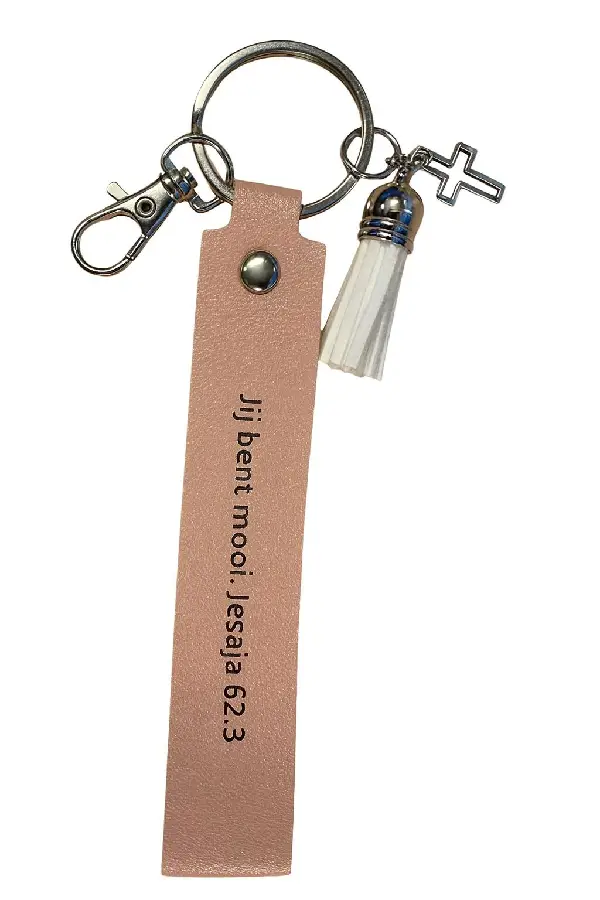 Sleutelhanger kunstleer Jij bent mooi Je