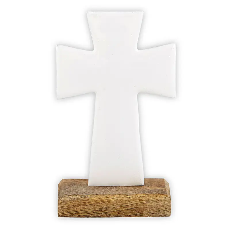 Enamel Cross Small White
