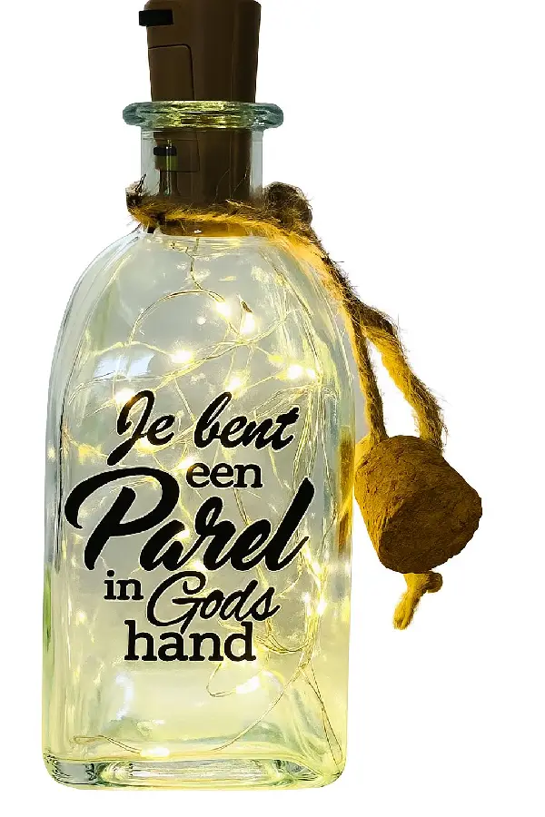 Fles led licht 250ml Je bent een parel