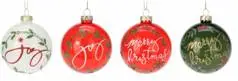 Glass Christmas Balls (set of 4) 8 cm