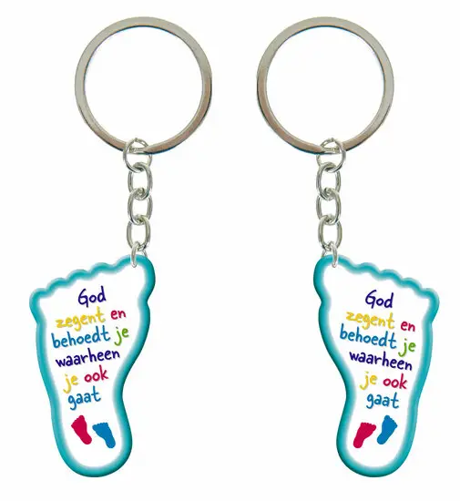 Sleutelhanger voet God zegent