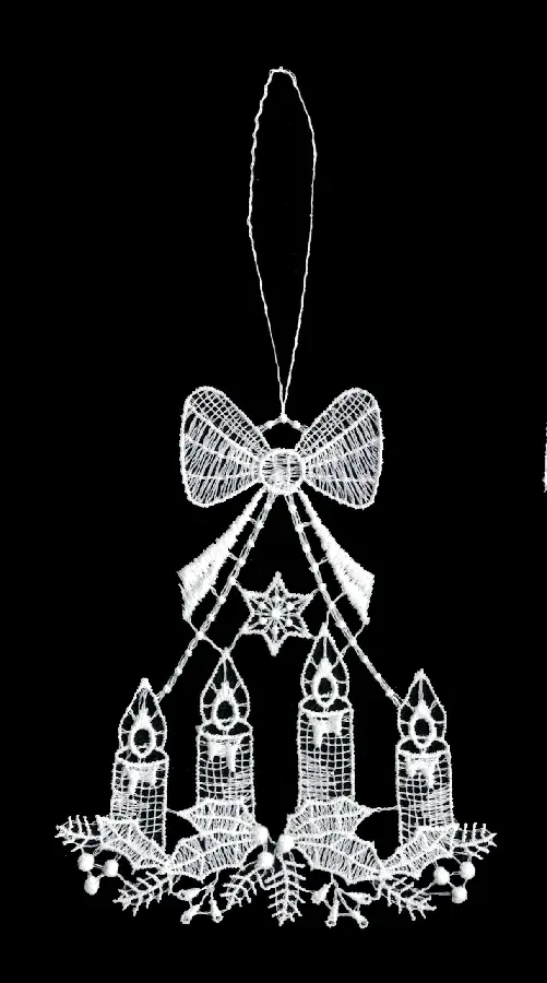 Lace hanger Advent candles with ribbon 9