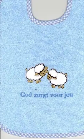 SLAB BLAUW SCHAAPJES GOD ZORGT VOOR JOU