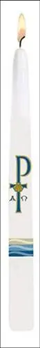 Taper Candle Baptism Shell A & O