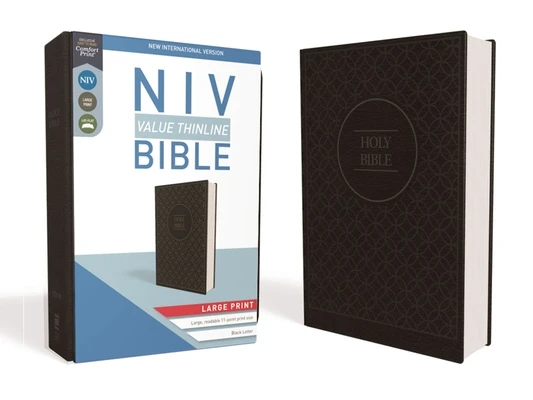 NIV LP value bible black/grey imit leath
