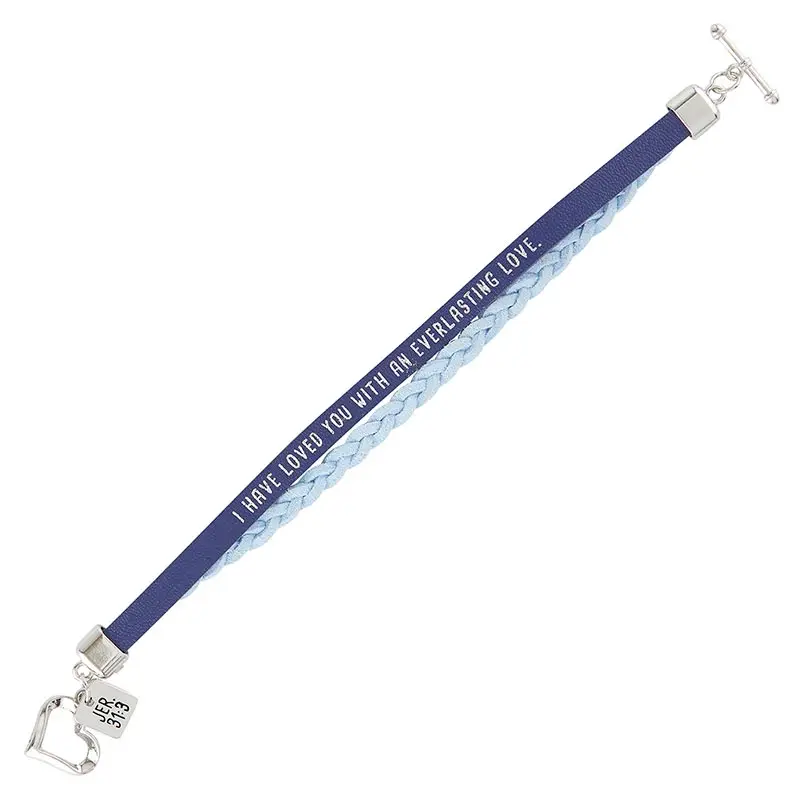 Heart Clasp Bracelet Blue I have loved