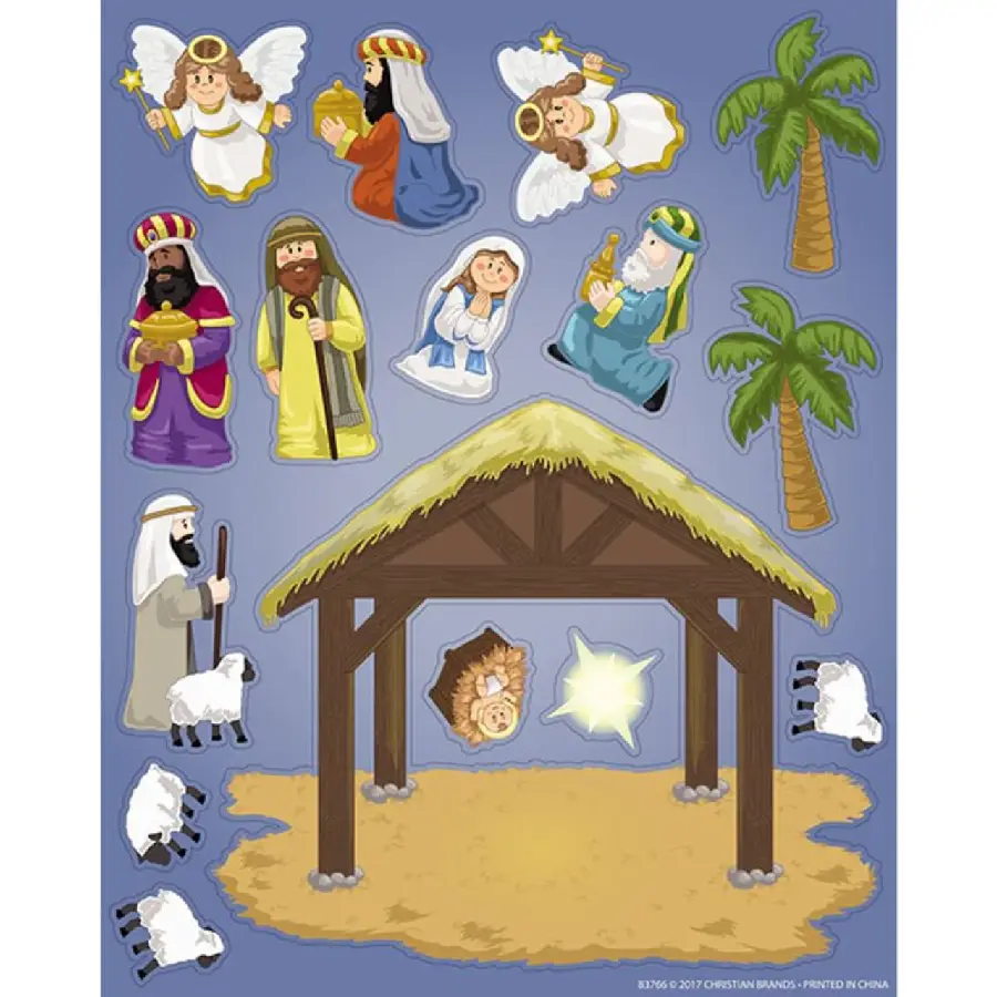 Make your own nativity sticker scene sti