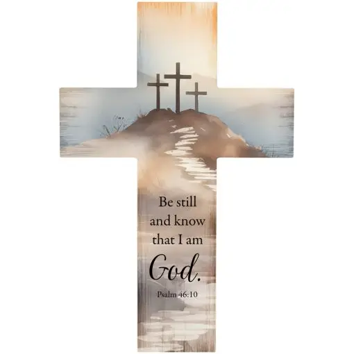 Wall Cross 35,6x23,5cm Be still and know